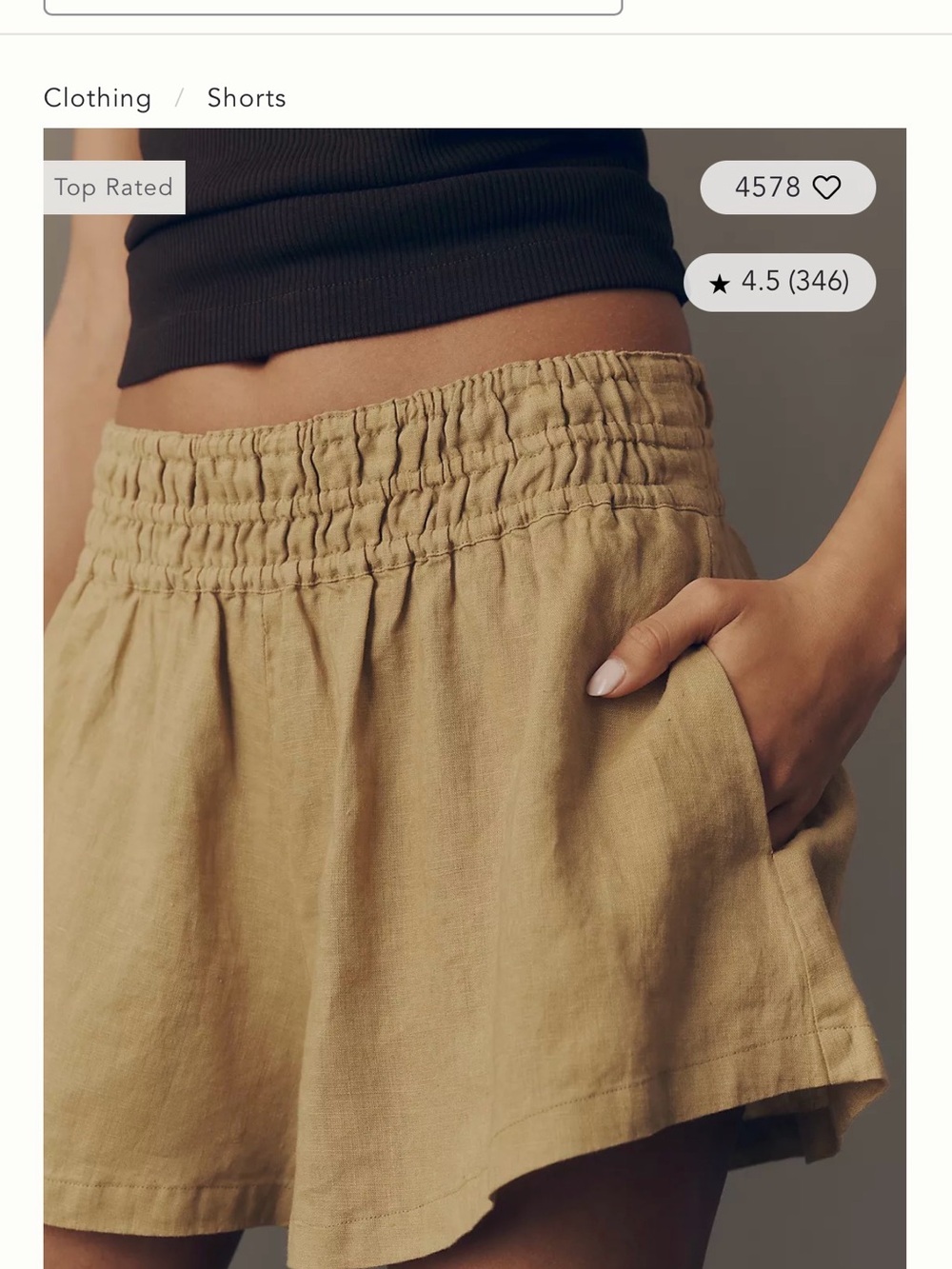 By Anthropologie Somerset 100% linen short
